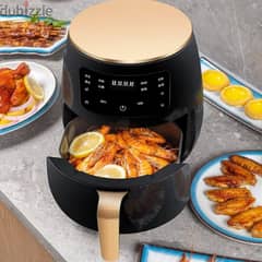 silver cryst air fryer - 6 litter capability -2400w - color black
