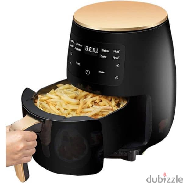 silver cryst air fryer - 6 litter capability -2400w - color black 2