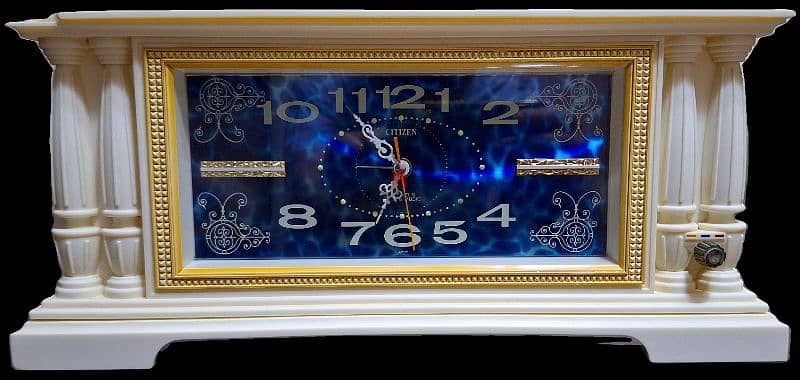 ساعة ومنبه على هيئة قصر  ياباني أصلى مختوم على المينا ماركة Citizen 0