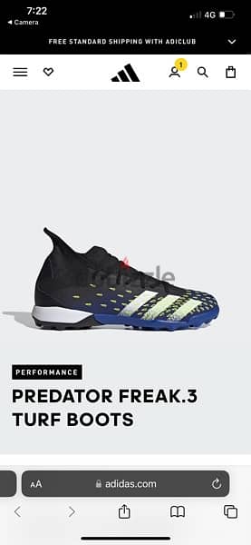 Adidas football shoes PREDATOR FREAK. 3 TURF BOOT,size 42 (2/3) 1