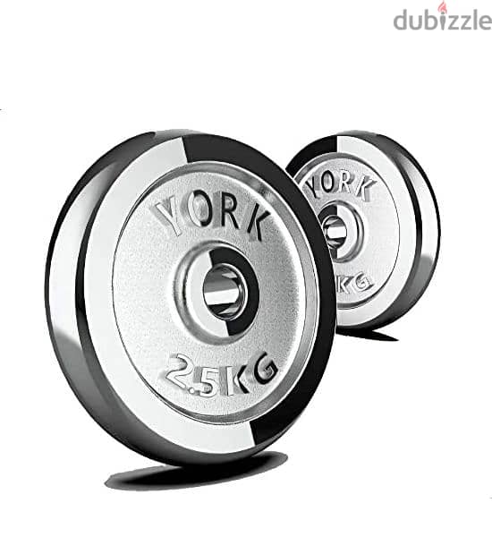 York Chrome Dumbbell Set With Connecting Rod 30 Kg - Silver Red 2