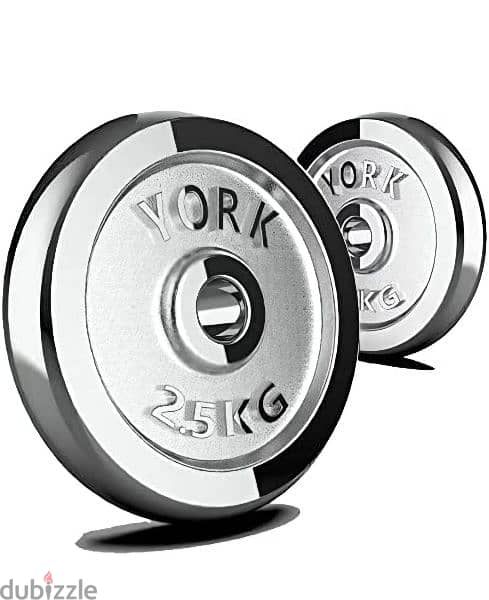York Chrome Dumbbell Set With Connecting Rod 30 Kg - Silver Red 4