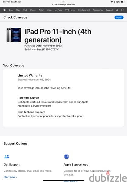iPad Pro M2 (2022) 128G Wifi Battery 100%كالجديد تماما 0