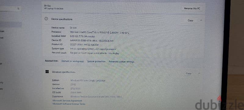 HP laptop 15.6, 8GB DDR4, Nvidia Geforce MX350 2GB 11