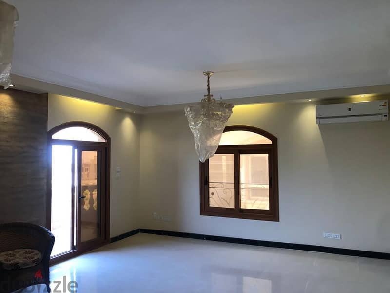 Apartment for rent in South Academy, view on Cairo Festival City, semi furnished, with kitchen and air conditioners, PRIME location 1