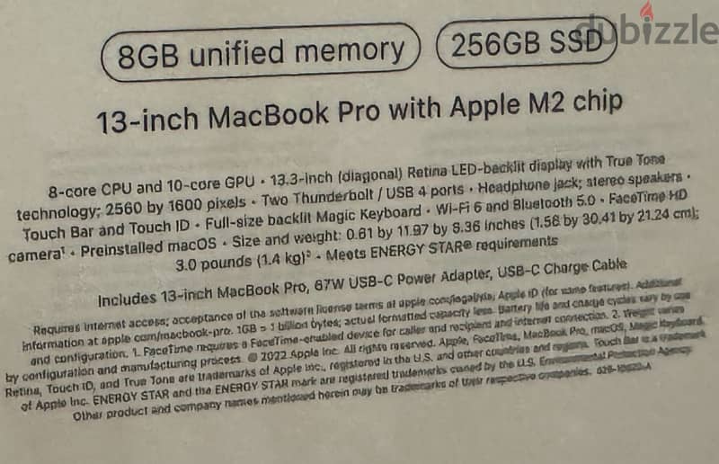MacBook Pro m2 256 GB 1