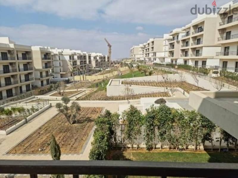 In installments for sale apartment 132 m fully finished with A. C 2 bedrooms with down payment in Almarasem fifth square 9