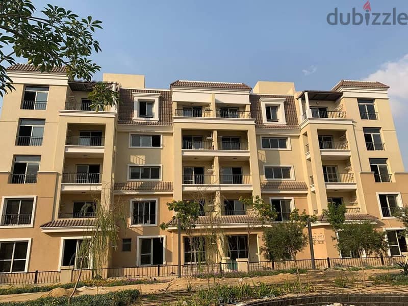 Apartment for sale, double view, in a garden, with a 10% down payment and installments over 8 years, in the most distinguished phase in Saray, Mostaqb 1