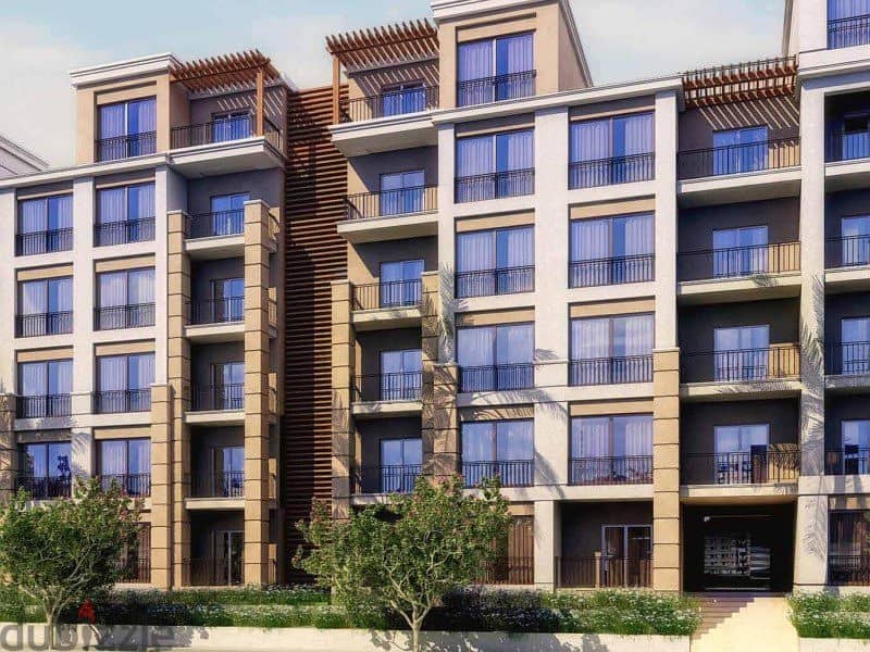 Apartment for sale, double view, in a garden, with a 10% down payment and installments over 8 years, in the most distinguished phase in Saray, Mostaqb 3